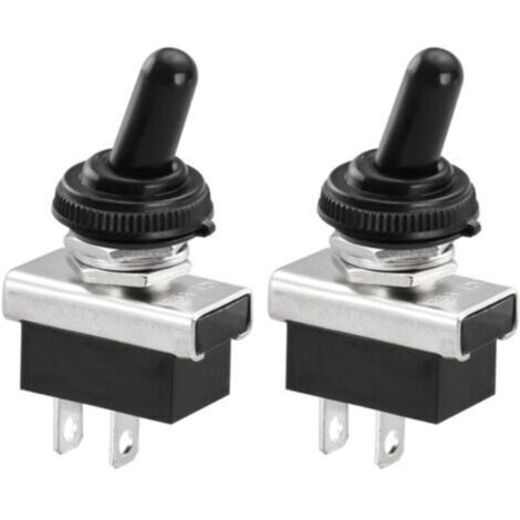 Interruptor basculante metálico impermeable IP67 de 12 V CC, 25 A, SPST, para tablero de automóvil, 2 pines.