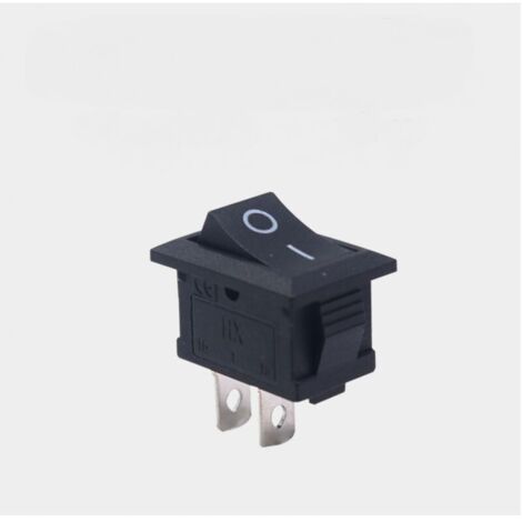 Interruptor basculante rectangular negro ON-OFF de 2 posiciones y 2 terminales, 6 A, 250 V CA / 125 V CA, paquete de 5 unidades.