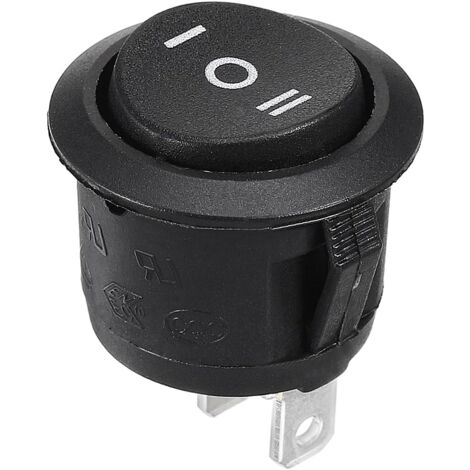 Interruptor basculante redondo de 3 vias ON/OFF/ON  Negro 6 A