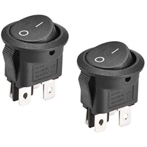 Interruptor basculante redondo para barco, 4 pines, encendido/apagado, CA 250V/6A 125V/10A, 2 unidades