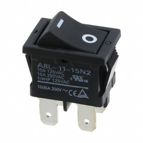 Interruptor Basculante Unipolar On-off Negro A8l-11-15n2