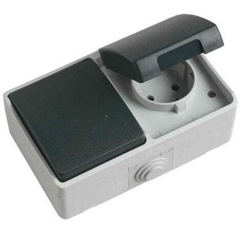 INTERRUPTOR+BASE ESTAN IP54 3620 GRIS(D) - AMIG