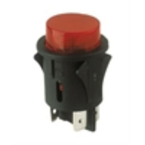 Interruptor bipolar circular luminoso rojo 24mm
