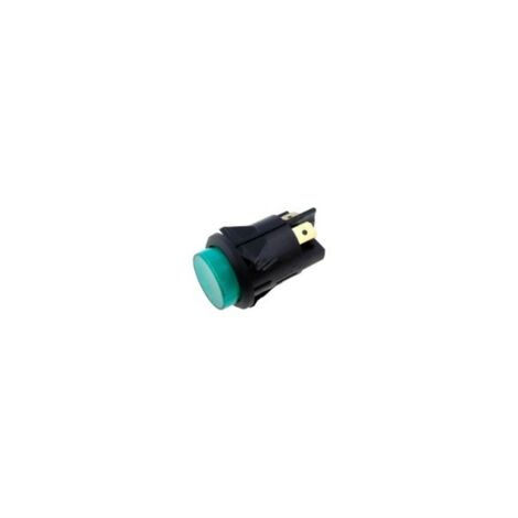 Interruptor bipolar circular luminoso verde 24mm