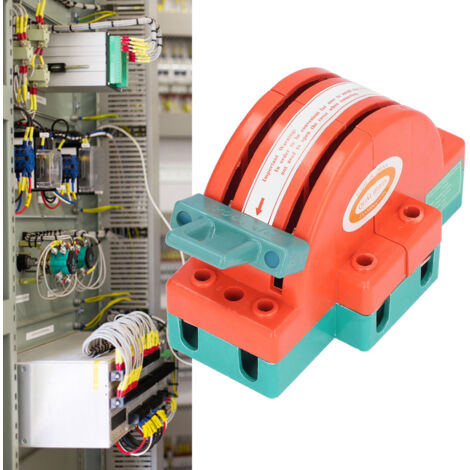Interruptor bipolar de doble lámina de 100 A para instalaciones residenciales e industriales, fabricado en materiales PA/ABS, con conexión de terminales.