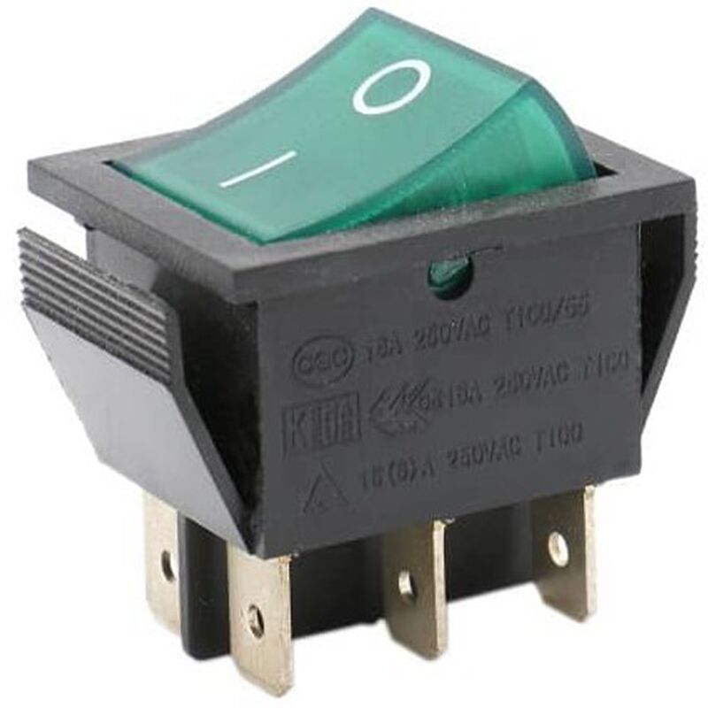 

Interruptor Bipolar Luminoso Verde 25x31mm 6 faston Standard