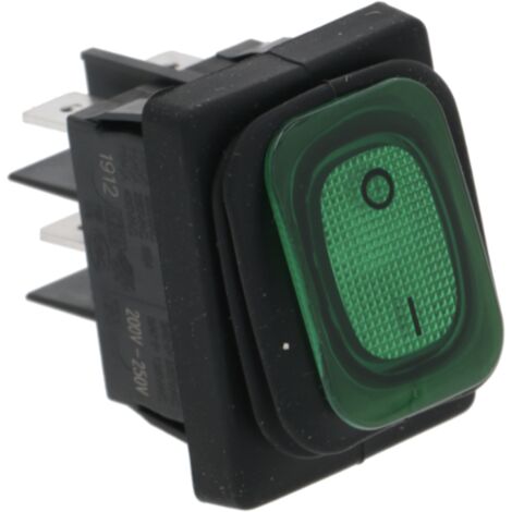 Interruptor Bipolar Luminoso Verde Lavaplatos Industrial Standard