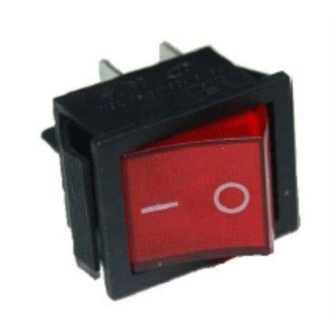 Interruptor bipolar rojo 30x22 mm. 4 faston