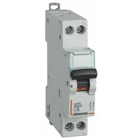 Interruptor, Bticino interruptor 1P+N 6A curva C 6 ka 1 módulo Fn881C6
