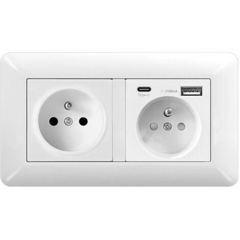 Interruptor Conmutador con Enchufe 2P+T – Kit Pared