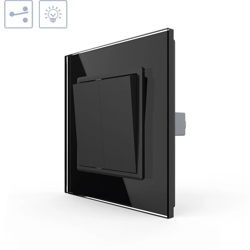 Interrupteur Double interrupteur, cadre noir