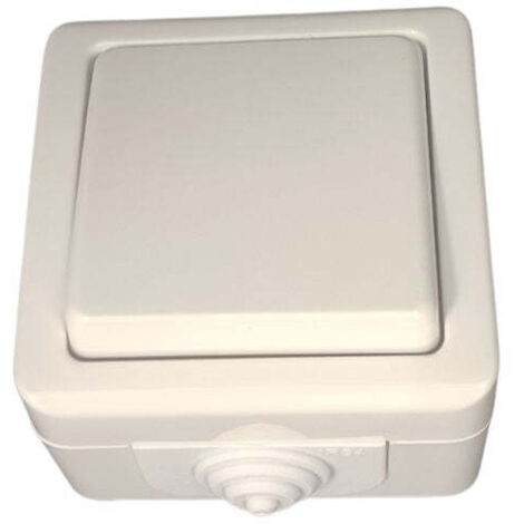 Interruptor Conmutador Estanco Superficie 10A 250V Blanco