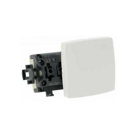 CableMarkt - Interruptor doble 80x80mm color blanco empotrable a la pared  serie Lille