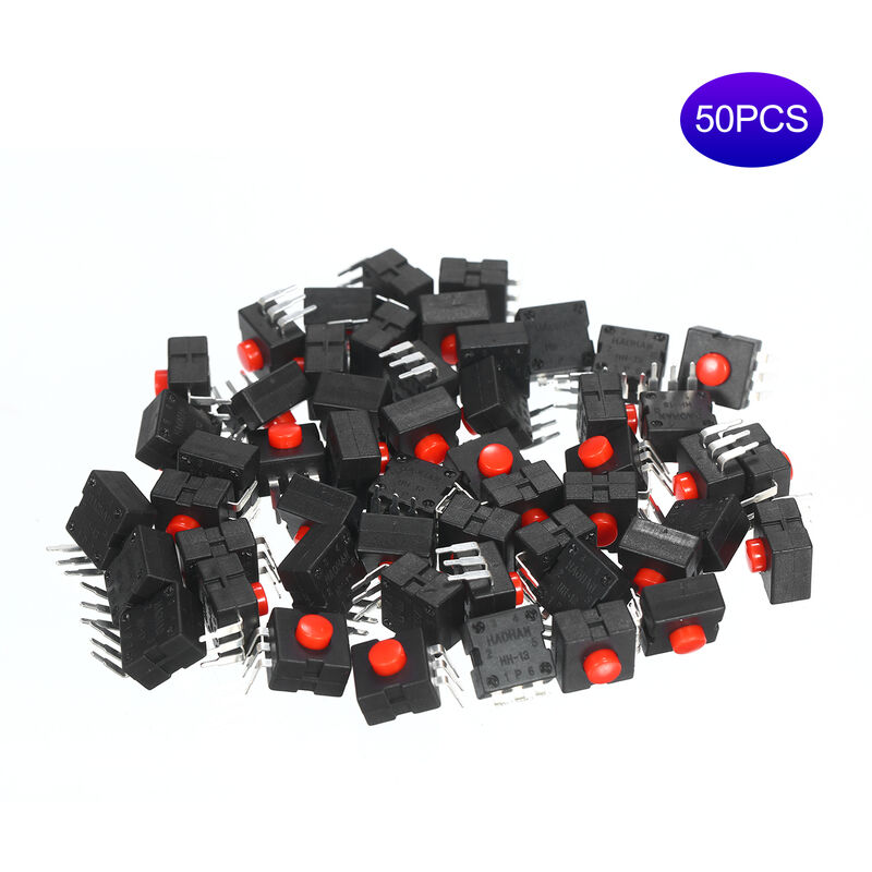 

Interruptor de 3 pines de linterna recargable 50PCS, interruptor de encendido micro de boton de 4 mm