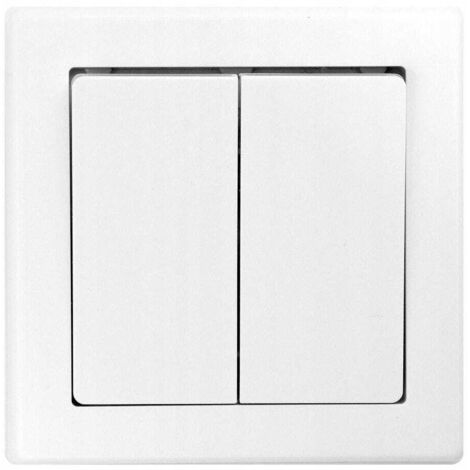 Interruptor de araña doble 7x7cm Interruptor de empotrar Blanco