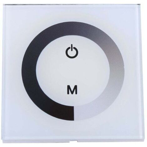Interruptor de atenuación, CC 12 V-24 V, panel táctil de un solo color, interruptor de pared, atenuador de tira de luz LED (blanco)
