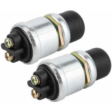 Interruptor de botón 2 piezas Interruptor de arranque del motor de bocina SPST Botón de arranque Interruptor de arranque de botón impermeable 50A 12V para coche barco