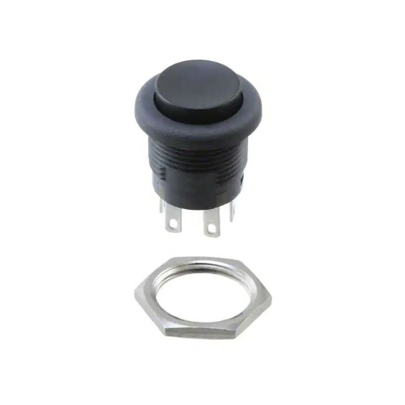 

Interruptor de botón DPDT (on)-on 3A negro con tuerca de anillo