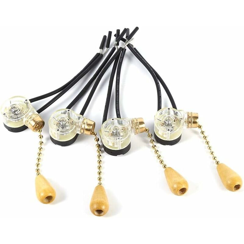 

Interruptor de cable de tracción de 4 piezas, interruptor de cable de cuerda de tracción de repuesto universal para ventilador de techo doméstico,