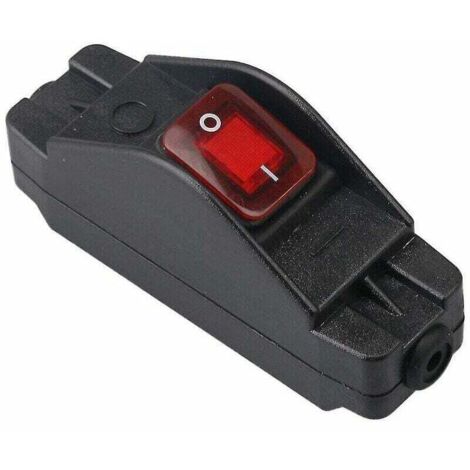 Interruptor de cable en línea IP65 30 A 220 V, pulsador impermeable de color tomate