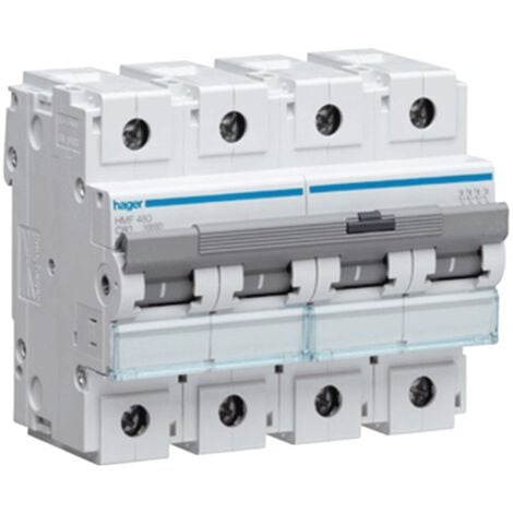 Interruptor de circuito de Hager 4P 80A 10KA C 6 módulos HMF480