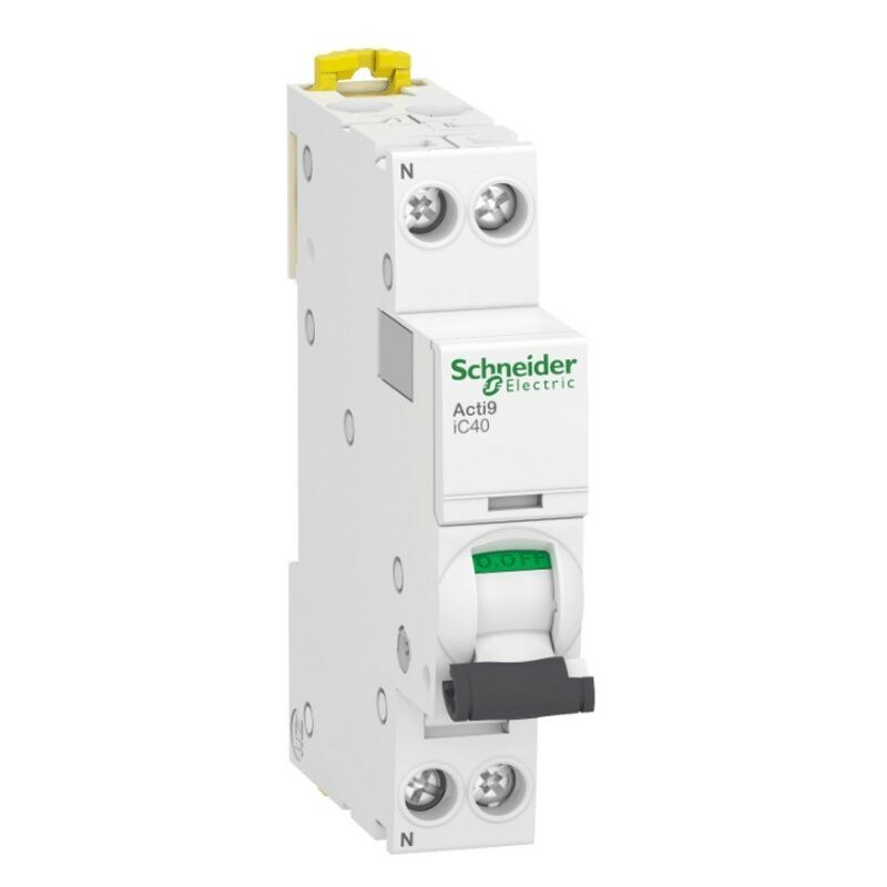 Interruptor de circuito de Schneider Acti9 1P+N 10A 4.5 ka c 1M IC40A A9P52610