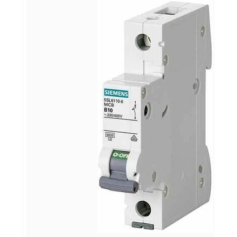 Interruptor de circuito de Siemens 1P 10A 6 ka Tipo C 1 Formulario
