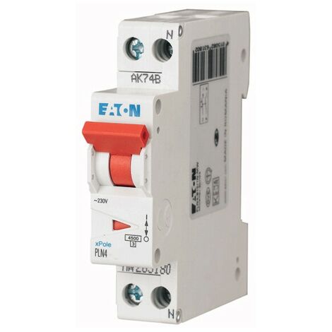 Interruptor de circuito-Eaton 10A 1P+N 4.5 KA 1 módulos 263190