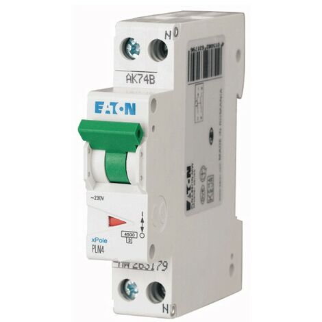 Interruptor de circuito-Eaton 6A 1P+N 4.5 KA 1 módulos 263189