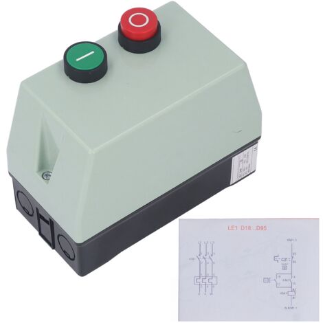 Interruptor de control de arranque de motor magnético, impermeable, IP55, monofásico, 220-230 V