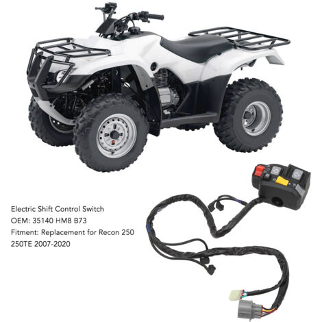 Interruptor de control de velocidad eléctrico 35140 HM8 B73 Arranque/Parada del motor Faro delantero Compatible con Honda Recon 250 250TE 2007-2020