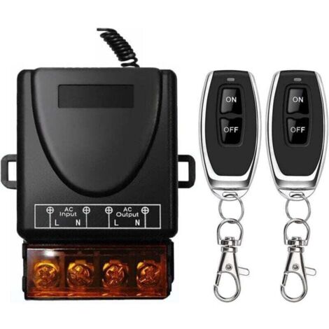 Interruptor de control remoto CA 110 V/220 V/230 V/240 V, relé de 30 A, interruptor RF inalámbrico, interruptor inalámbrico a prueba de agua IP65, para cerraduras de puertas enrollables, bombas, equip