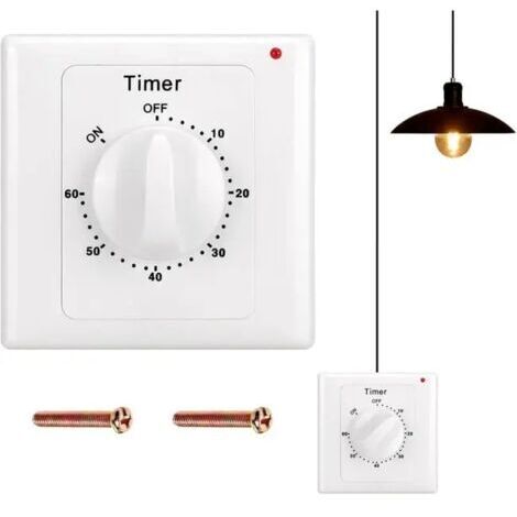 Interruptor de cuenta regresiva: interruptor de luz con temporizador de 60 minutos, resistente al agua, para cavar agujeros.