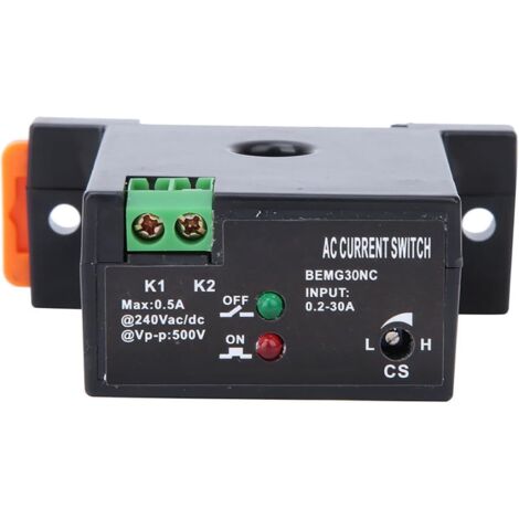 Interruptor de detección autoalimentado, ignífugo, para monitorización de corriente CA en equipos de automatización, para monitorizar la corriente eléctrica, normalmente cerrado