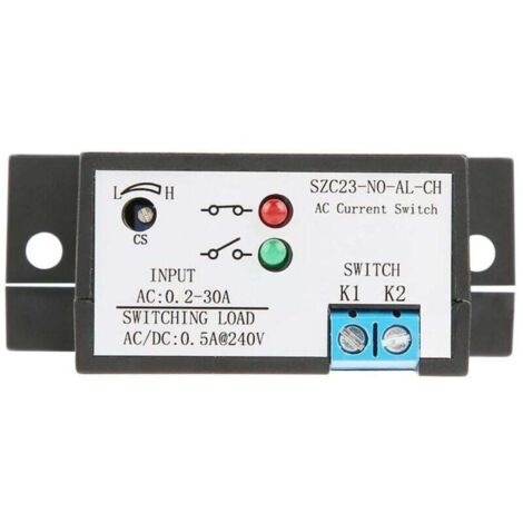 Interruptor de detección de corriente ajustable, normalmente abierto, 0,2-30 A, SZC23-NO-AL-CH