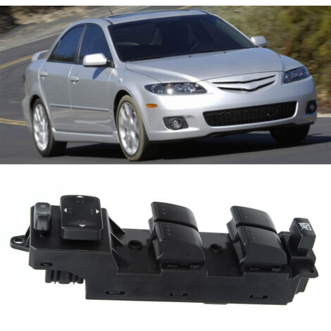 Interruptor de elevalunas eléctrico Mazda 6 GV2S-66350A, ABS negro, delantero izquierdo