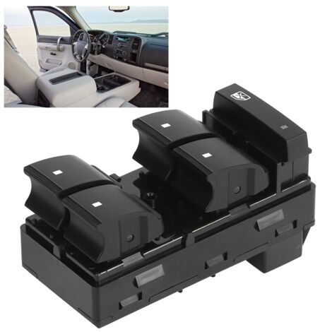 Interruptor de elevalunas eléctrico para Chevrolet Silverado - Compatible con OE 20945129, ABS negro, instalación directa