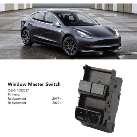 Interruptor de elevalunas eléctrico para Tesla Model 3/Y - Control maestro de elevalunas 1082037 - Reemplazo directo
