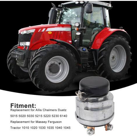 Interruptor de encendido 72098283 con 2 llaves para tractores Allis Chalmers Duetz 5015-6140 y Massey Ferguson.