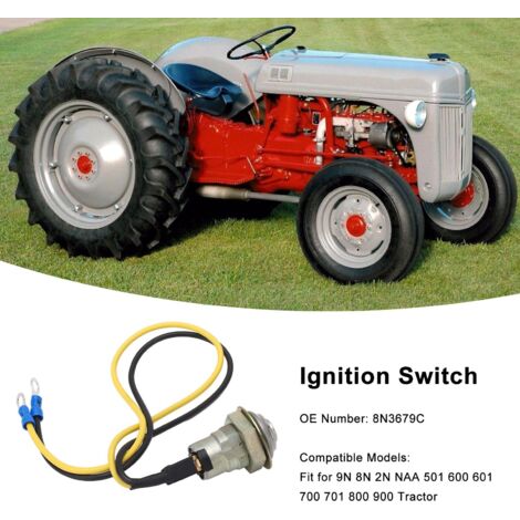Interruptor de encendido con llaves 8N3679C para tractor Ford, resistente al agua y al calor para los modelos 9N, 8N, 2N y NAA.