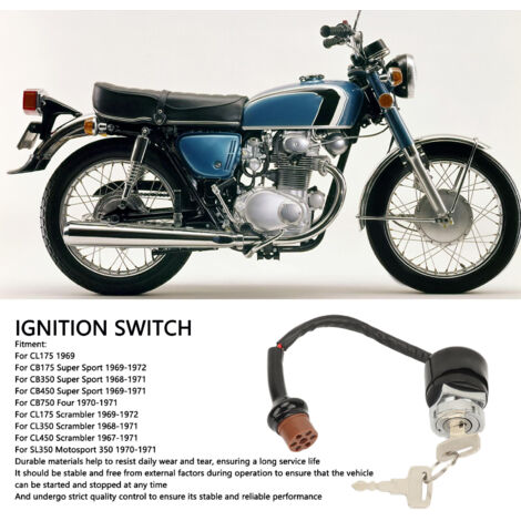 Interruptor de encendido de aleación metálica de 4 cables con llaves para CL175, CB350, CB450 - Estable, duradero y fiable