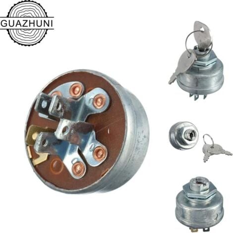 XVX Interruptor de encendido de arranque de tractor cortacésped, interruptor de encendido de 5 pines con llave para MTD (RTGPT)