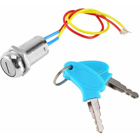 Interruptor de encendido de motocicleta, interruptor de encendido con llave de 2 cables, bloqueo de llave para scooter eléctrico, ATV, ciclomotor, kart