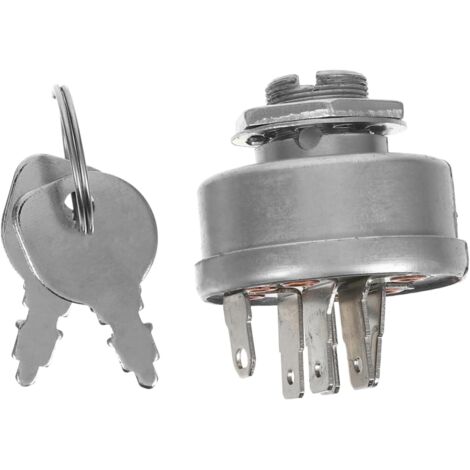 Interruptor de encendido de repuesto para tractor cortacésped. Compatible con llave de arranque incluida.
