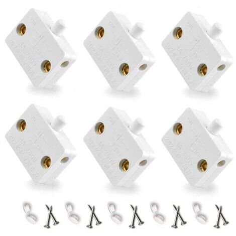 Interruptor de luz automático para puertas de armario, XU, interruptores momentáneos, 6 piezas, blanco - KZQ