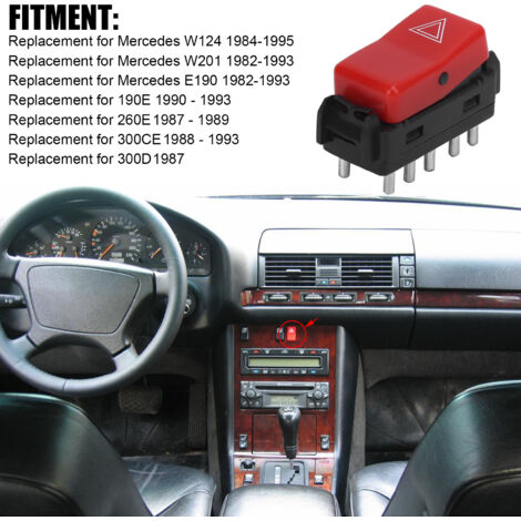 Interruptor de luz de emergencia roja 1248200110 para Mercedes W124 W201 W202