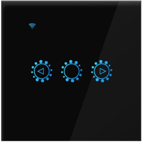 Interruptor de luz inteligente de 3 vías con regulador de intensidad para LED, control Wi-Fi y aplicación móvil, compatible con Alexa y Google Home [Interruptor táctil, blanco/negro, ABS + cristal tem
