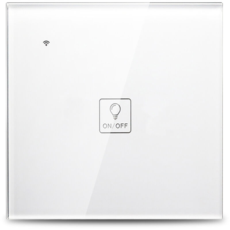 

Interruptor de luz tactil de pared WiFi inteligente, control de voz, blanco, 1 cuadrilla