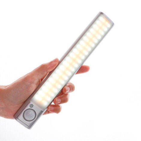 Interruptor de luz tricolor con sensor LED, luz nocturna de carga para pasillo y armario, 120 LED