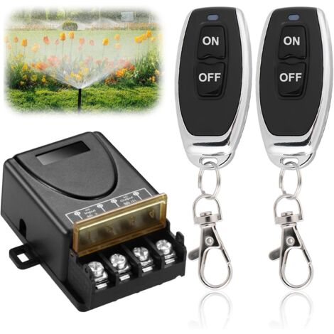 Interruptor de mando a distancia inalámbrico, 433 MHz, 220 V, 30 A, mando a distancia con 2 transmisores, mando a distancia, interruptor para puerta de garaje, persianas enrollables